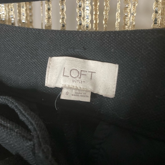 Loft black tie waist cigarette pants slacks high waisted - Picture 3 of 5